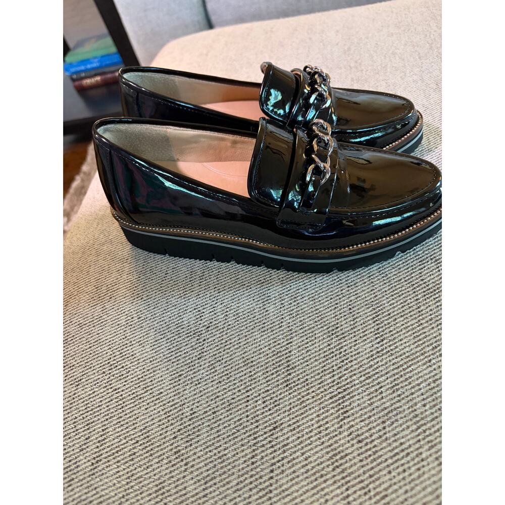 Alex Marie grensley black patent chain loafers six 6 - Picture 2 of 5